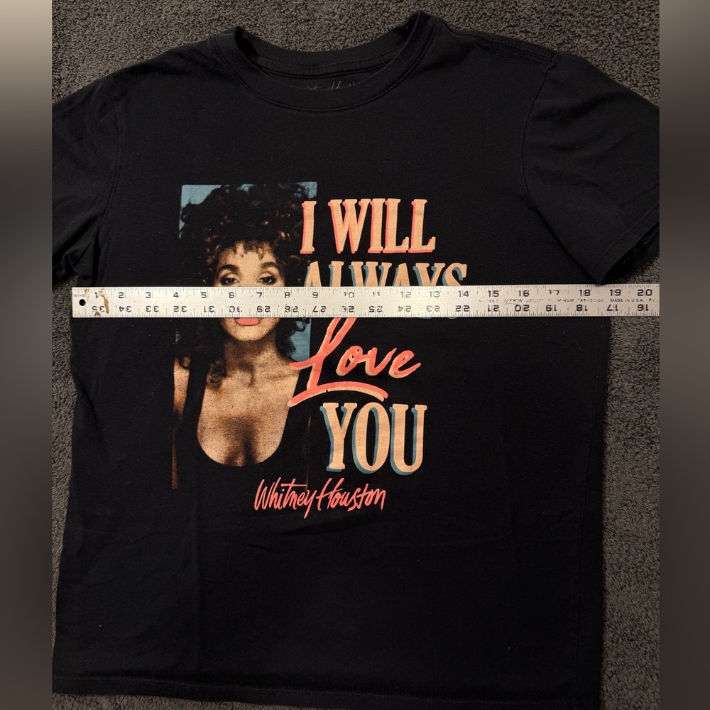 Whitney Houston Black Graphic T-Shirt - Picture 3 of 4